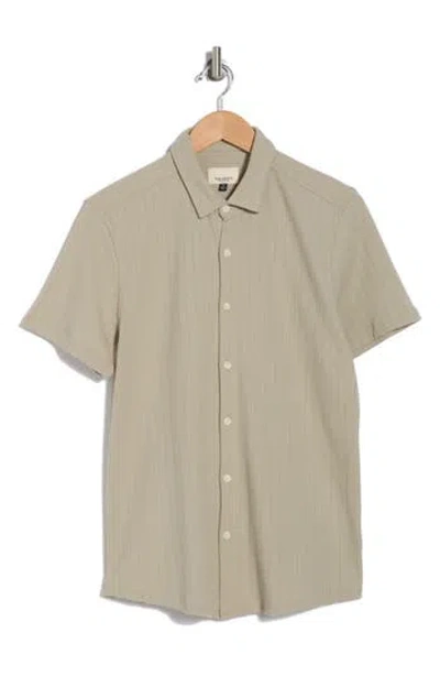 Civil Society Rib Texture Woven Button-up Shirt In Green