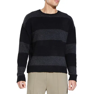 Civil Society Rothko Stripe Crewneck Sweater In Black