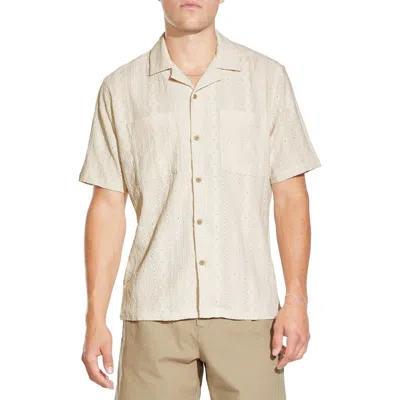 Civil Society Rumbod Relaxed Resort Knit Camp Shirt In Neutral