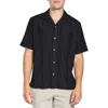 Civil Society Rumbod Relaxed Resort Knit Camp Shirt In Black