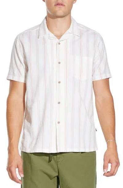 Civil Society Stova Seersucker Short Sleeve Button-up Shirt In White