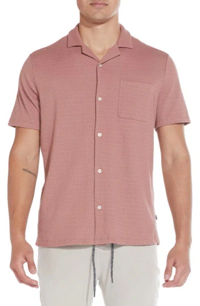 Civil Society Textured Knit Camp Shirt In Clay