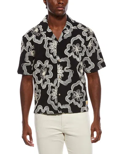 Civil Society Wilson Boxy Cropped Shirt In Black