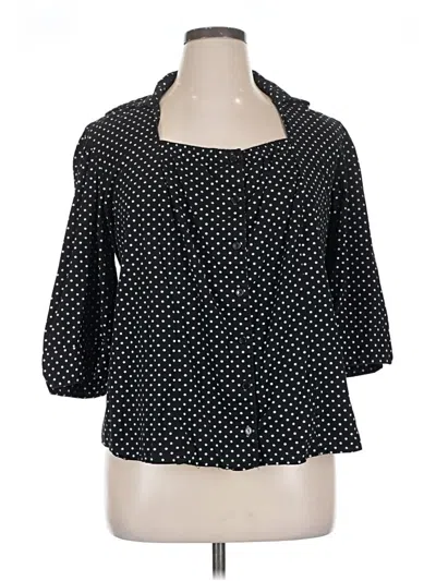 Pre-owned Cj Banks 3/4 Sleeve Blouse In Black
