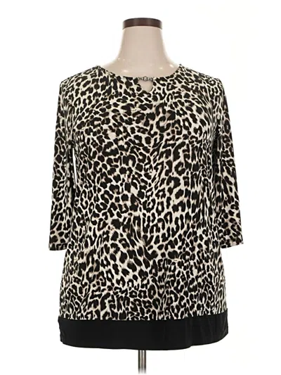 Pre-owned Cj Banks 3/4 Sleeve Blouse In Black