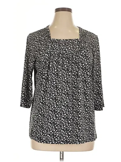 Pre-owned Cj Banks 3/4 Sleeve Blouse In Black