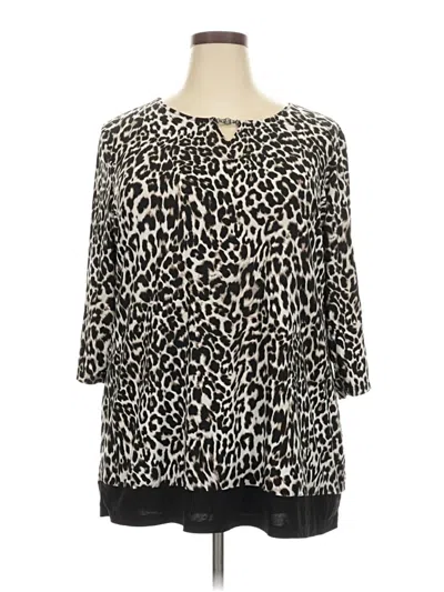 Pre-owned Cj Banks 3/4 Sleeve Blouse In Black