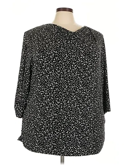 Pre-owned Cj Banks 3/4 Sleeve Blouse In Black