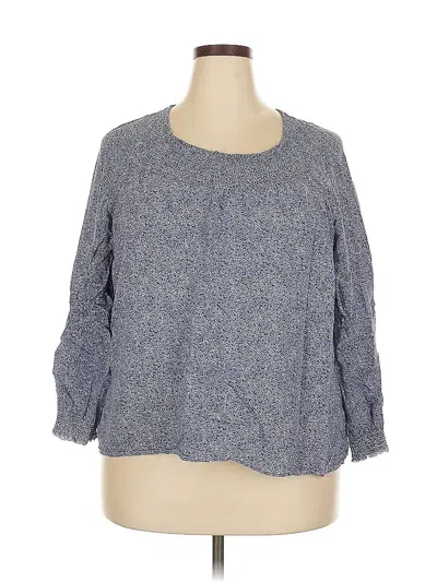 Pre-owned Cj Banks 3/4 Sleeve Blouse In Blue