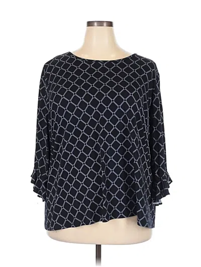 Pre-owned Cj Banks 3/4 Sleeve Blouse In Blue