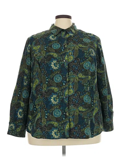 Pre-owned Cj Banks 3/4 Sleeve Blouse In Blue