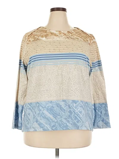 Pre-owned Cj Banks 3/4 Sleeve Blouse In Blue