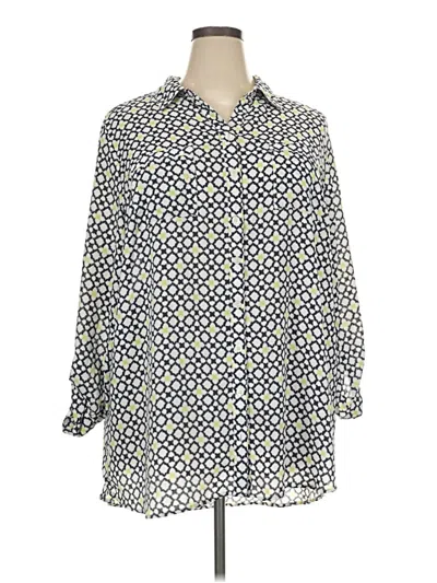 Pre-owned Cj Banks 3/4 Sleeve Blouse In Blue
