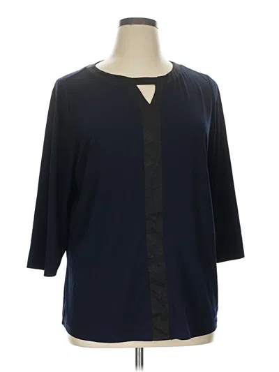 Pre-owned Cj Banks 3/4 Sleeve Blouse In Blue
