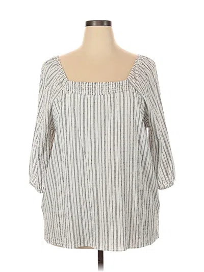 Pre-owned Cj Banks 3/4 Sleeve Blouse In Gray