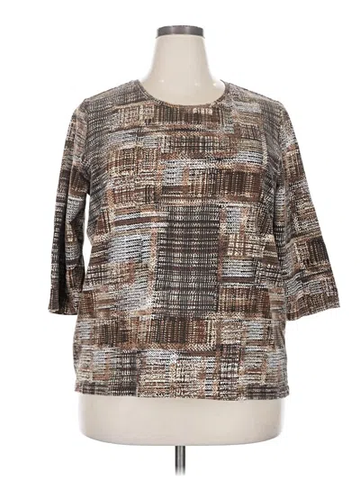 Pre-owned Cj Banks 3/4 Sleeve Blouse In Gray