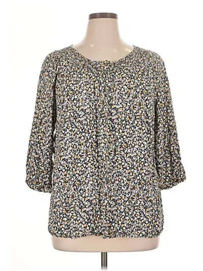 Pre-owned Cj Banks 3/4 Sleeve Blouse In Gray