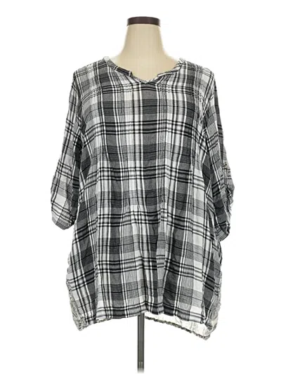 Pre-owned Cj Banks 3/4 Sleeve Blouse In Gray