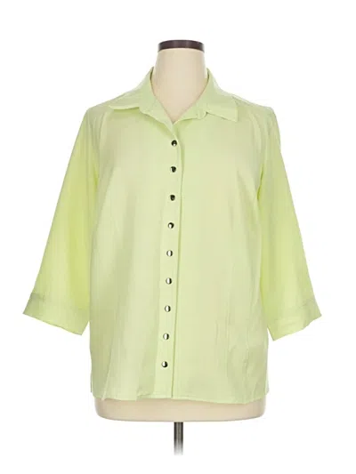Pre-owned Cj Banks 3/4 Sleeve Blouse In Green
