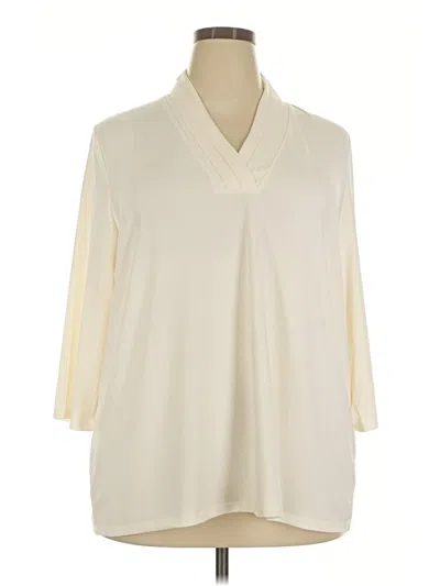 Pre-owned Cj Banks 3/4 Sleeve Blouse In Ivory