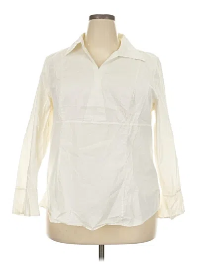 Pre-owned Cj Banks 3/4 Sleeve Blouse In Ivory