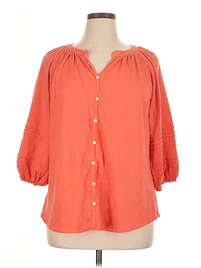 Pre-owned Cj Banks 3/4 Sleeve Blouse In Orange