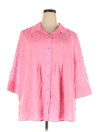 Pre-owned Cj Banks 3/4 Sleeve Blouse In Pink