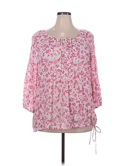 Pre-owned Cj Banks 3/4 Sleeve Blouse In Pink