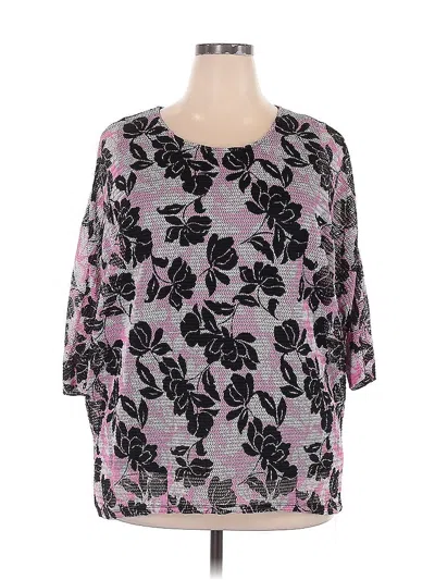 Pre-owned Cj Banks 3/4 Sleeve Blouse In Purple