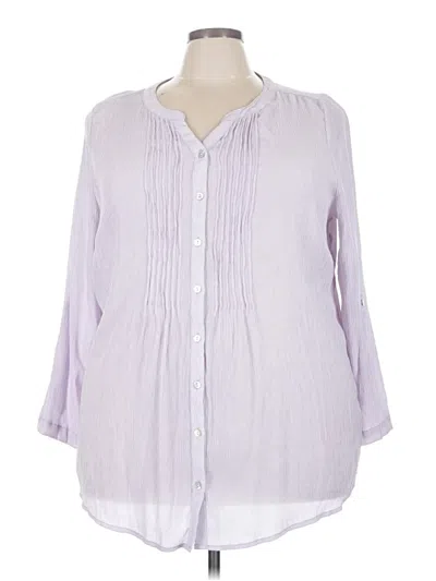 Pre-owned Cj Banks 3/4 Sleeve Blouse In Purple