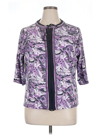 Pre-owned Cj Banks 3/4 Sleeve Blouse In Purple