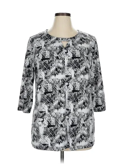 Pre-owned Cj Banks 3/4 Sleeve Blouse In Silver