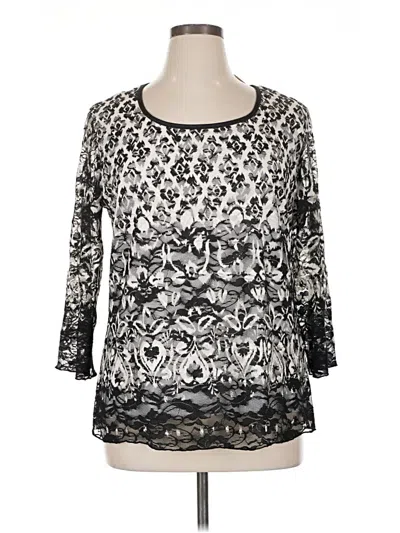 Pre-owned Cj Banks 3/4 Sleeve Blouse In Silver
