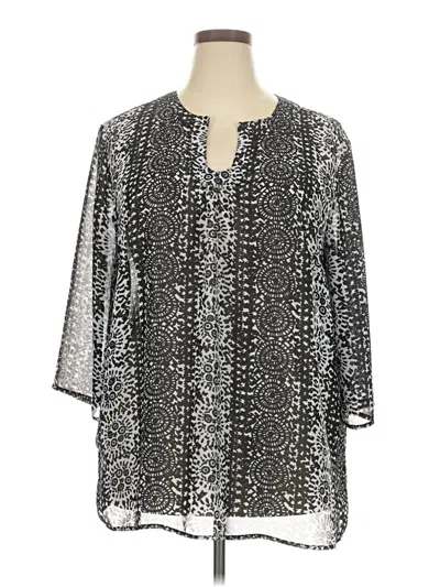 Pre-owned Cj Banks 3/4 Sleeve Blouse In Silver
