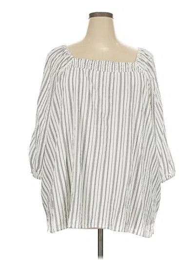 Pre-owned Cj Banks 3/4 Sleeve Blouse In Silver