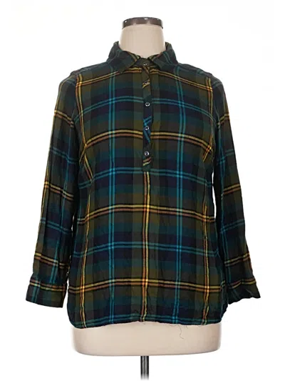 Pre-owned Cj Banks 3/4 Sleeve Blouse In Teal