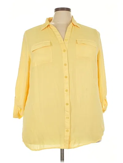 Pre-owned Cj Banks 3/4 Sleeve Blouse In Yellow