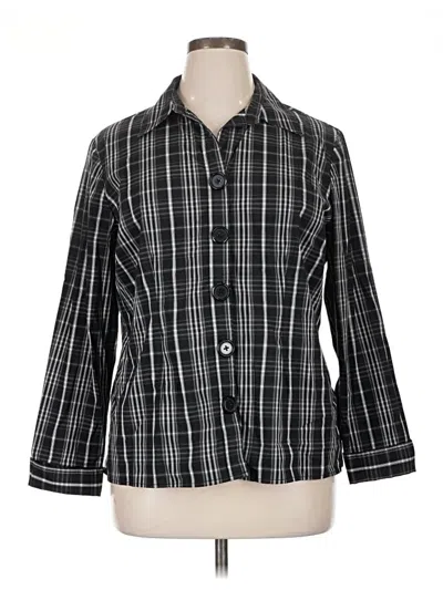 Pre-owned Cj Banks 3/4 Sleeve Button Down Shirt In Black