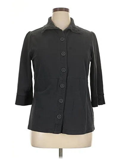Pre-owned Cj Banks 3/4 Sleeve Button Down Shirt In Black