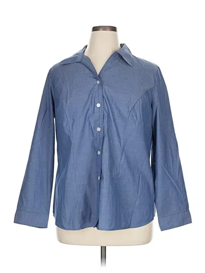 Pre-owned Cj Banks 3/4 Sleeve Button Down Shirt In Blue