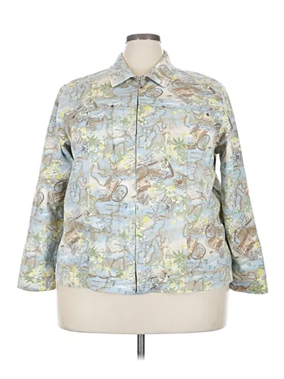 Pre-owned Cj Banks 3/4 Sleeve Button Down Shirt In Blue