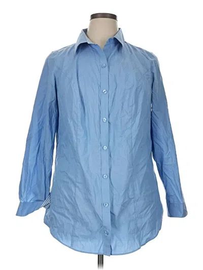 Pre-owned Cj Banks 3/4 Sleeve Button Down Shirt In Blue