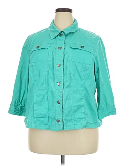 Pre-owned Cj Banks 3/4 Sleeve Button Down Shirt In Blue