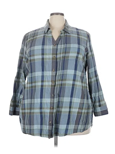 Pre-owned Cj Banks 3/4 Sleeve Button Down Shirt In Blue
