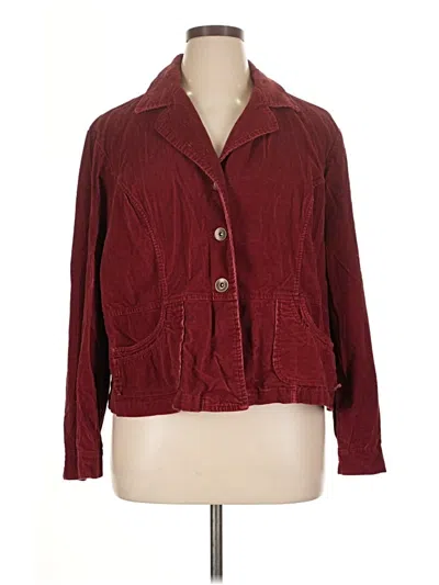 Pre-owned Cj Banks 3/4 Sleeve Button Down Shirt In Burgundy
