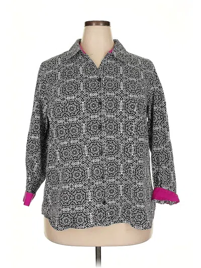 Pre-owned Cj Banks 3/4 Sleeve Button Down Shirt In Gray