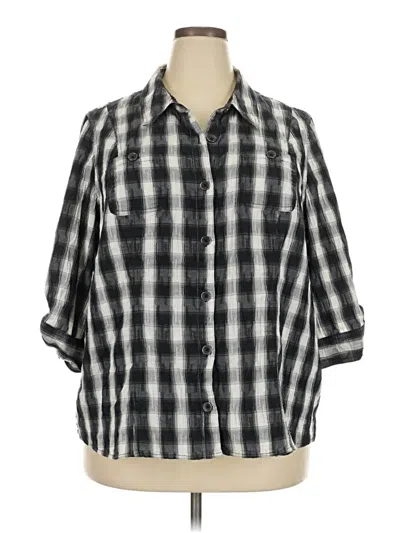 Pre-owned Cj Banks 3/4 Sleeve Button Down Shirt In Gray
