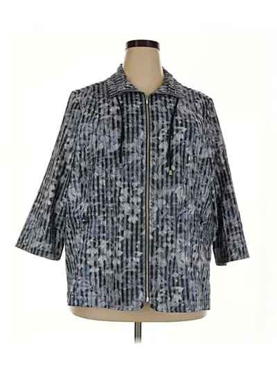Pre-owned Cj Banks 3/4 Sleeve Button Down Shirt In Gray