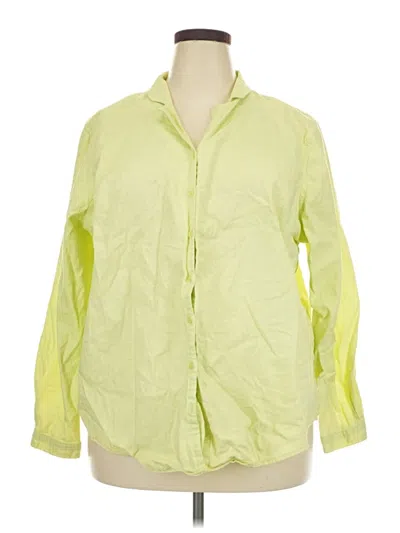 Pre-owned Cj Banks 3/4 Sleeve Button Down Shirt In Green
