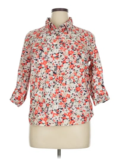 Pre-owned Cj Banks 3/4 Sleeve Button Down Shirt In Orange